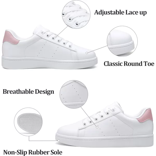 Vepose Womens Fashion Sneakers Casual Shoes Comfortable Dress Sneaker 20Laces Sneakers8002white Pink