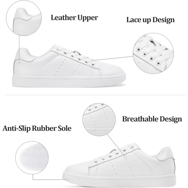 Vepose Womens Fashion Sneakers Casual Shoes Comfortable Dress Sneaker 20Leather Sneakers8002lwhite