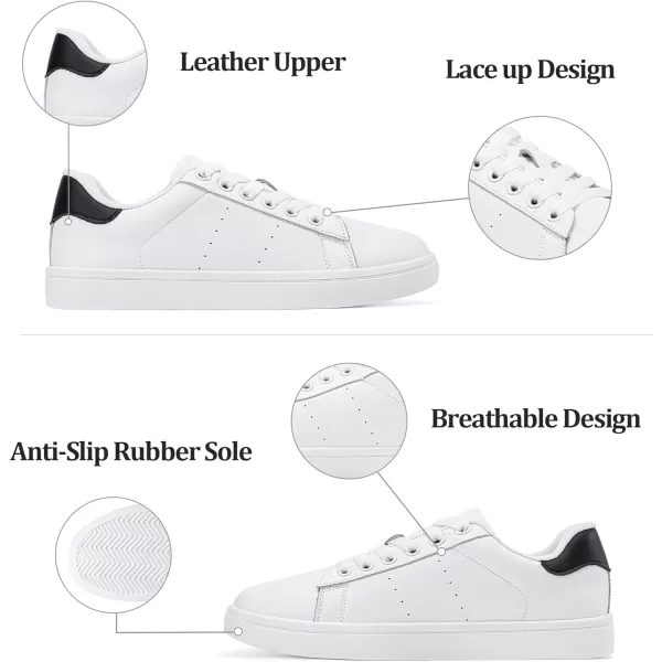 Vepose Womens Fashion Sneakers Casual Shoes Comfortable Dress Sneaker 20Leather Sneakers8002lwhite Black