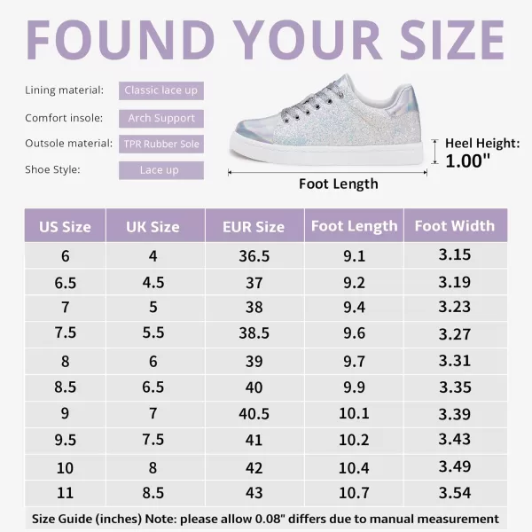 Vepose Womens Fashion Sneakers Casual Shoes Comfortable Dress Sneaker 20Sneakers Bling8002gsilver Glitter