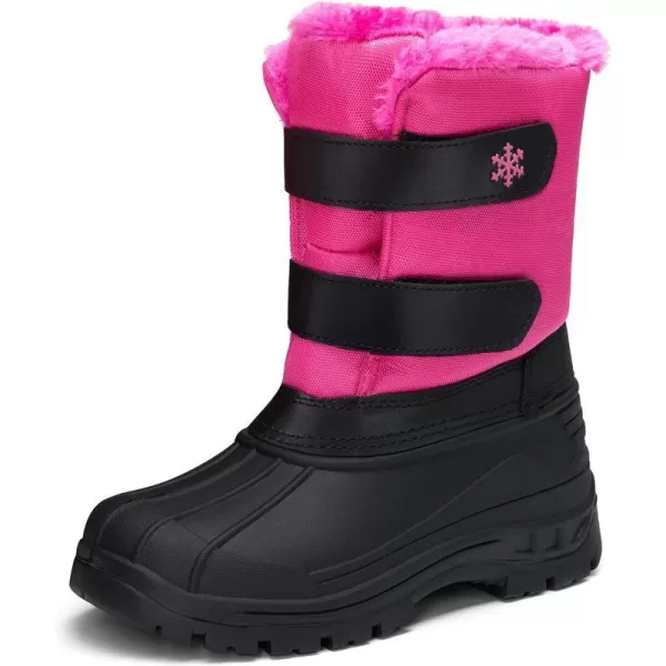 Vepose Boys Girls Snow Boots Insulated Waterproof Boots Outdoor Shoes Walking Booties Toddler Little Kid Big KidChild822pink