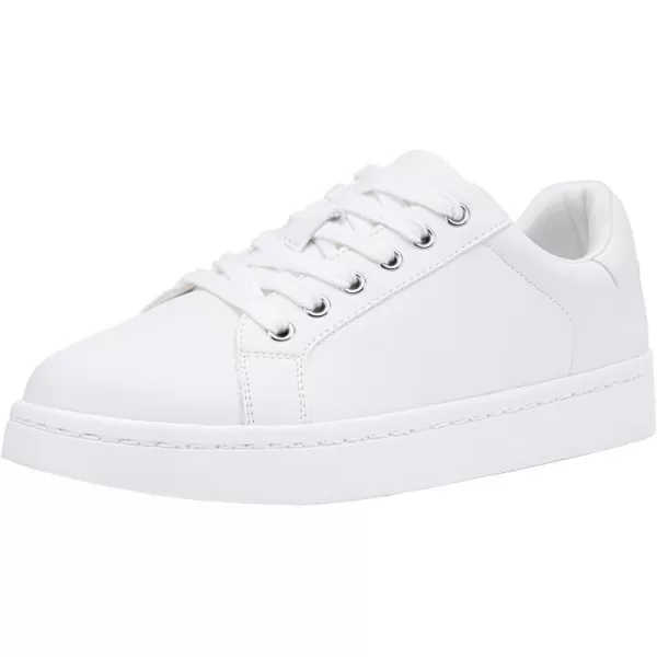 Vepose Womens 8003 Fashion Lace Up Comfortable Casual Tennis SneakersAsneakers 8003white