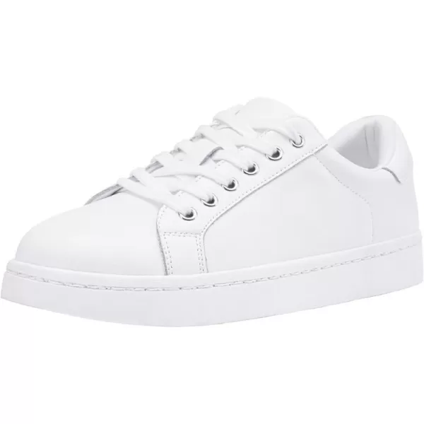 Vepose Womens 8003 Fashion Lace Up Comfortable Casual Tennis SneakersBleather Sneakerswhite