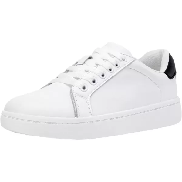 Vepose Womens 8003 Fashion Lace Up Comfortable Casual Tennis SneakersLeather Sneakerswhite Black