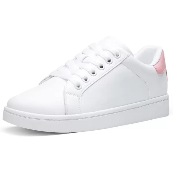 Vepose Womens 8003 Fashion Lace Up Comfortable Casual Tennis SneakersSneakers8003white Pink