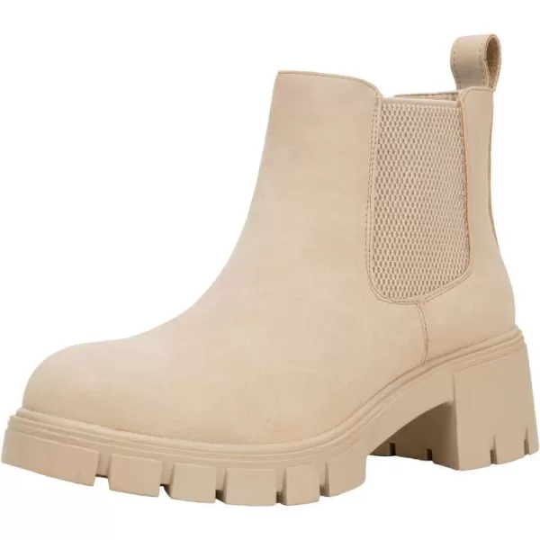 Vepose Womens 936 Lug Sole Platform Chelsea Ankle Boots Combat Fall BootiesClassic936beige