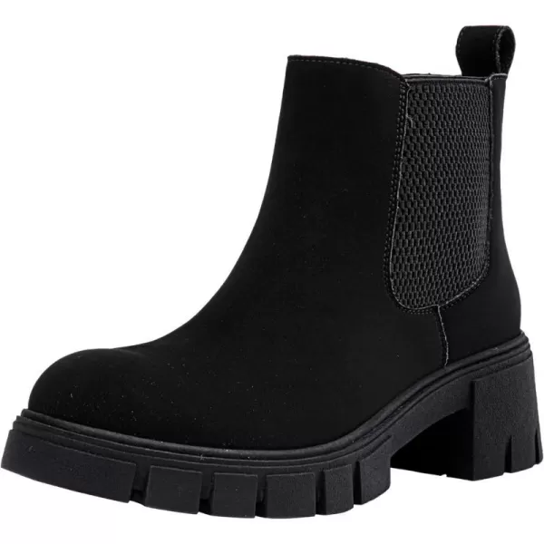 Vepose Womens 936 Lug Sole Platform Chelsea Ankle Boots Combat Fall BootiesClassic936blacknubuck