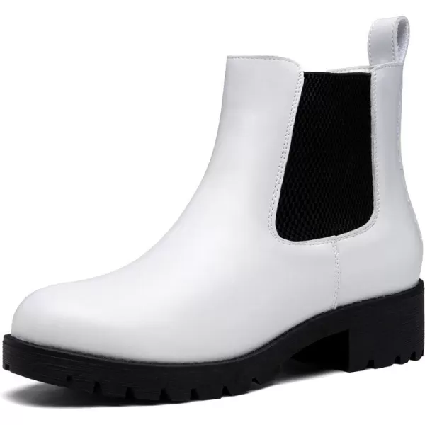 Vepose Womens 9607 Chelsea Ankle Boots PullOn Booties for WomenChelsea Ankle9607white