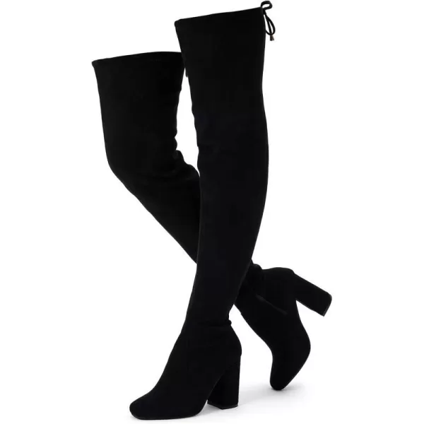 Vepose Womens 995A Over The Knee High Tall Square Toe Block Heel Boots for WomenBoots995black1