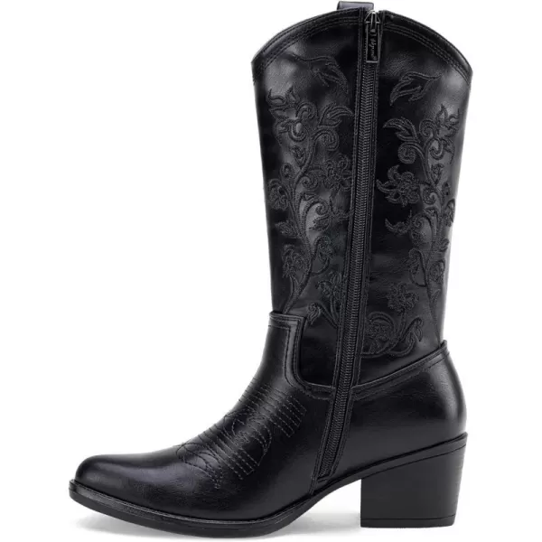 Vepose Womens CZR9803 Cowgirl MidCalf BootsCowboyczr9803blackzz