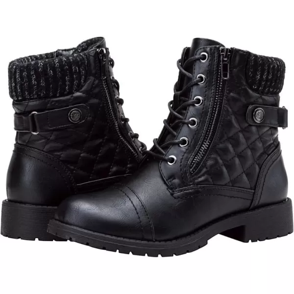 Vepose Womens Fashion Ankle Booties Combat Ankle BootsCombat927black