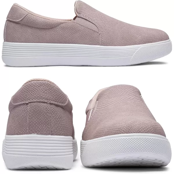 Vepose 8008 Slip on Sneakers Women Fashion Sneakers Comfortable Casual Loafers Shoes with Memory FoamSlip on Sneaker8008greyTaupe Embossed