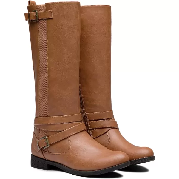 Vepose Womens 952 Stretch Riding Retro Fashion Knee High BootsRiding Retro952camel Brown