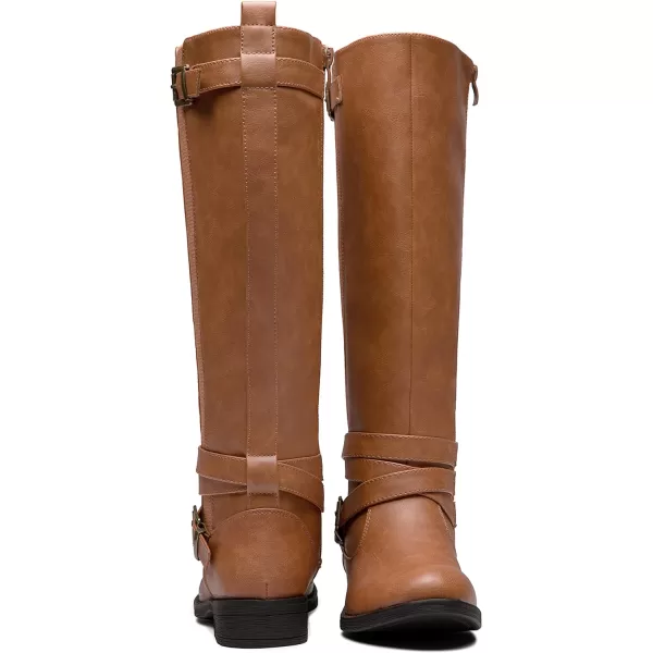 Vepose Womens 952 Stretch Riding Retro Fashion Knee High BootsRiding Retro952camel Brown