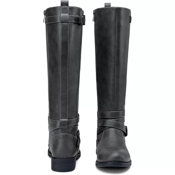 Vepose Womens 952 Stretch Riding Retro Fashion Knee High BootsRiding Retro952grey