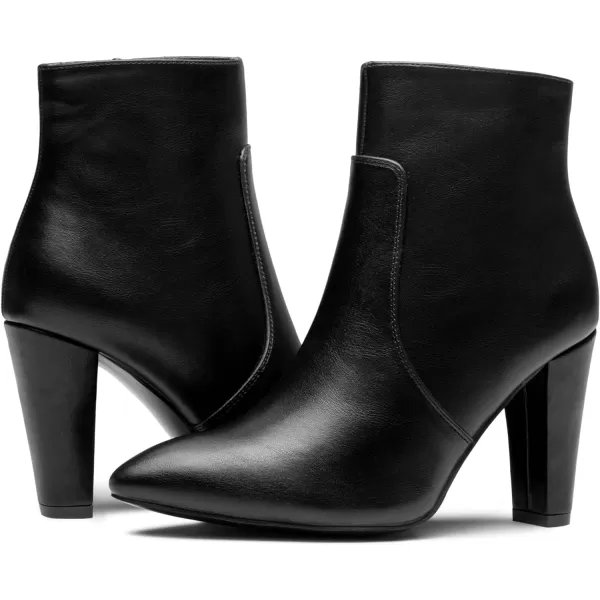 Vepose Womens 9633 Ankle Boots Fashion Stiletto High Heel Booties Dress Point Toe BootDress Boots9633black Pu