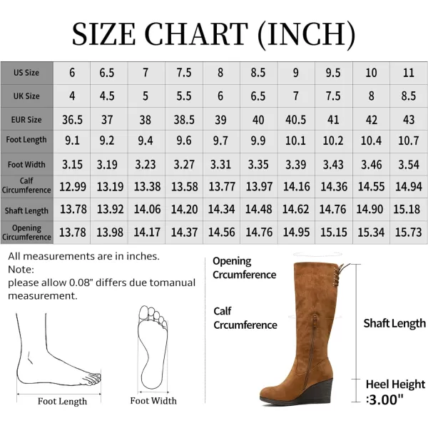 Vepose Womens 9651 Knee High Boots Fashion Wedge Heel Calf Boot for WomenPlatform Boots9651camelsuede