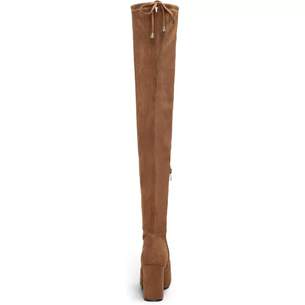 Vepose Womens 995 Over The Knee High Stylish Long 354Inch Square Toe Block Heel BootsSquare Toe 995camel