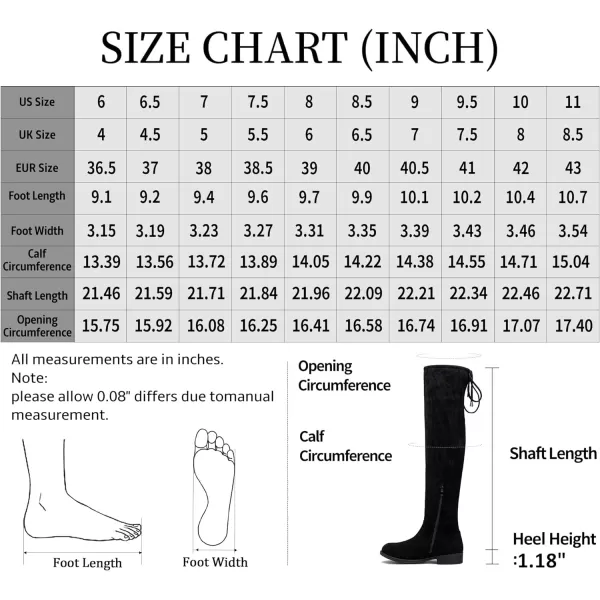 Vepose Womens 998 Suede Over the Knee High Boots Low Flat Heel Thigh High Boots for WomenKnee High998black