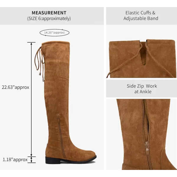 Vepose Womens 998 Suede Over the Knee High Boots Low Flat Heel Thigh High Boots for WomenKnee High998camel