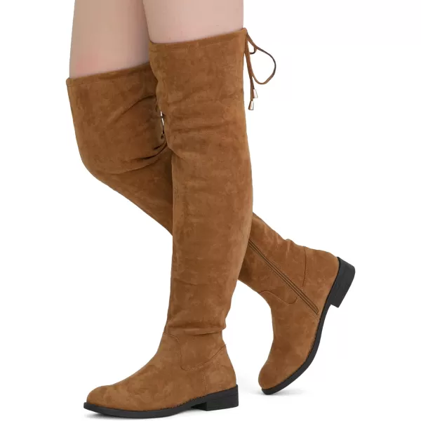 Vepose Womens 998 Suede Over the Knee High Boots Low Flat Heel Thigh High Boots for WomenKnee High998camel