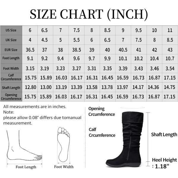 Vepose Womens KneenbspHighnbspComfortable Boots SuedenbspSlouch Flat BootsnbspfornbspWomenSlouch Suede Boots942 Black