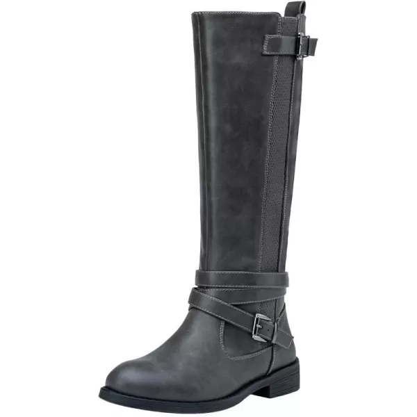 Vepose Womens 952 Stretch Riding Retro Fashion Knee High BootsRiding Retro952grey