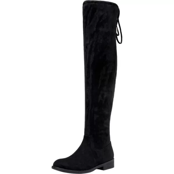 Vepose Womens 998 Suede Over the Knee High Boots Low Flat Heel Thigh High Boots for WomenKnee High998black