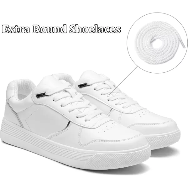 Vepose Womens 8001 Fashion Sneakers Arch Support Laceup Casual Sneaker Tennis Walking Dress Shoes for LadyLaces Sneaker8001all White