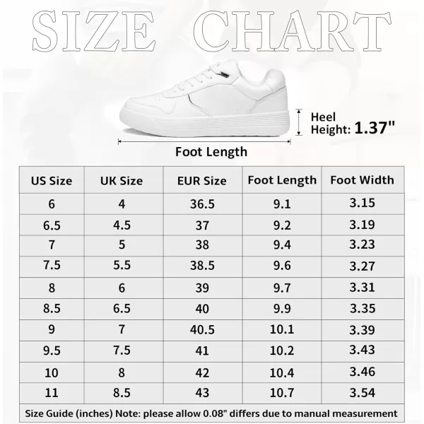 Vepose Womens 8001 Fashion Sneakers Arch Support Laceup Casual Sneaker Tennis Walking Dress Shoes for LadyLaces Sneaker8001all White