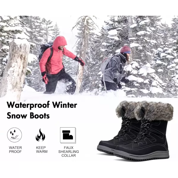 Vepose Womens 966 Snow Boots for Women WaterproofWinter Boots966black