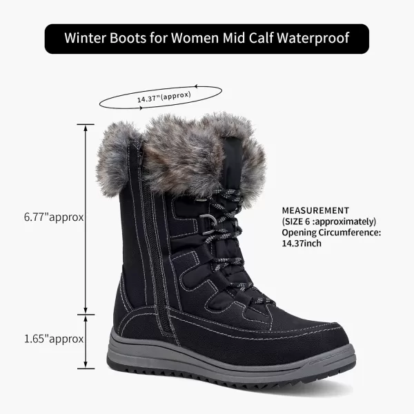 Vepose Womens 966 Snow Boots for Women WaterproofWinter Boots966black