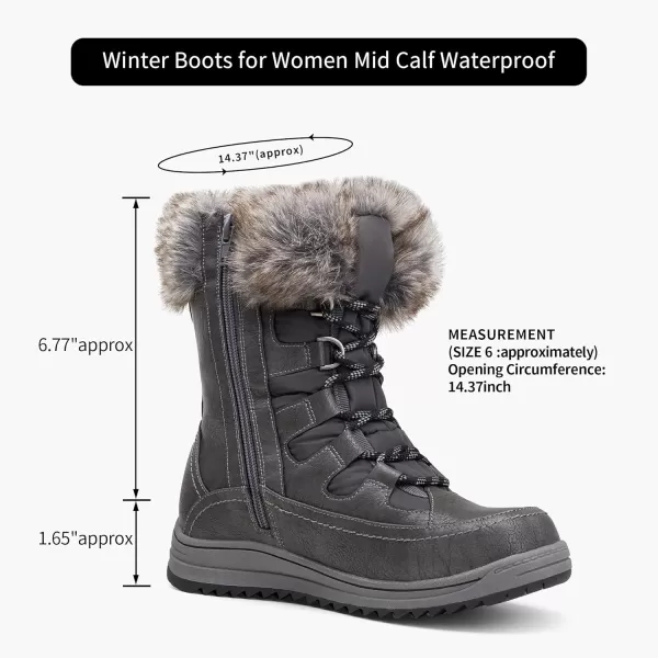 Vepose Womens 966 Snow Boots for Women WaterproofWinter Boots966grey