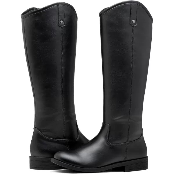 Vepose Womens Knee High Boots 956 Zipper Tall Fashion BootsTall956black