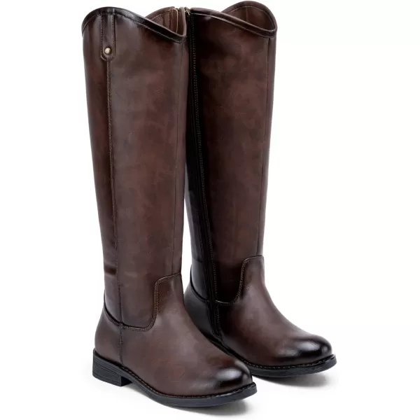 Vepose Womens Knee High Boots 956 Zipper Tall Fashion BootsTall956coffee