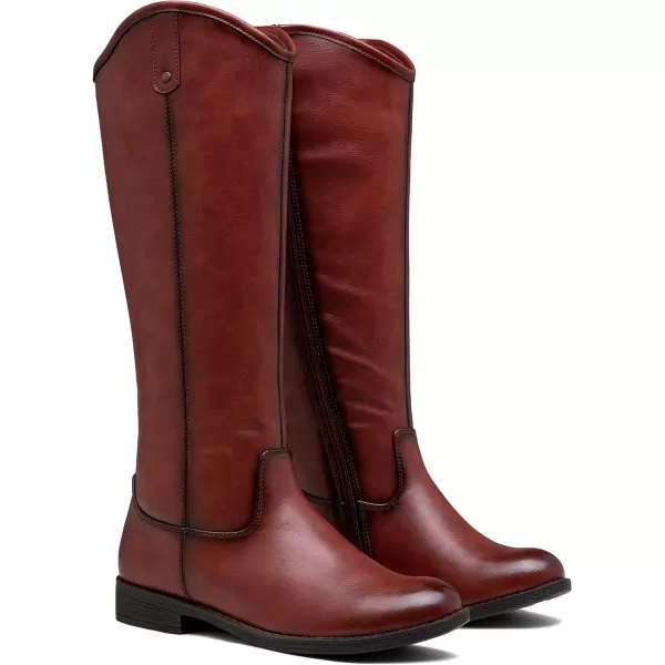 Vepose Womens Knee High Boots 956 Zipper Tall Fashion BootsTall956cognac