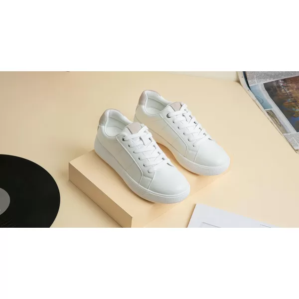 Vepose 8013 White Sneakers for Women Casual Fashion Flat Low Top Comfortable Classic ShoesCasual8013white Beige