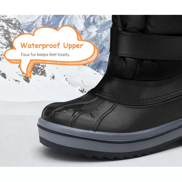 Vepose Boys Girls Mid Calf Boots Classic Waterproof Snow Boots Outdoor Shoes NonSlipToddler Little Kid Big KidChild821black