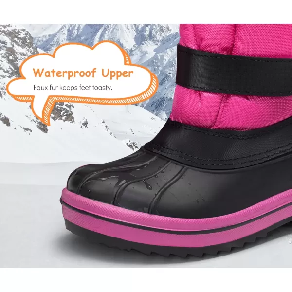 Vepose Boys Girls Mid Calf Boots Classic Waterproof Snow Boots Outdoor Shoes NonSlipToddler Little Kid Big KidChild821pink