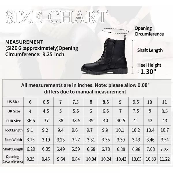 Vepose Womens 25 Combat Ankle Boots Lace up Inner Zipper Mid Calf Booties for LadyZipper Combat925black