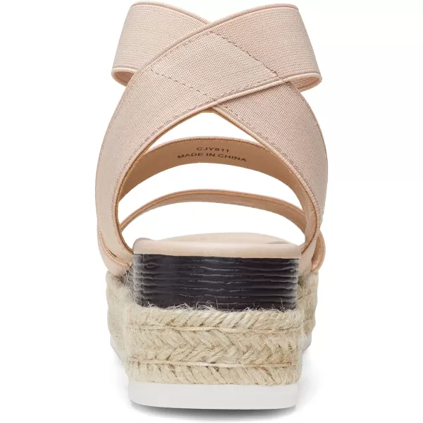 Vepose Womens 876 Double Elastic Strap Cute Sandal Open Toe Espadrilles Platform Wedge SandalsCute Espadrilles876blush