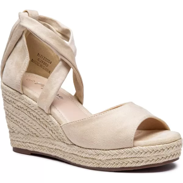 Vepose Womens 882 Rome Open Toe Espadrilles Platform Wedge SandalsPeep Toe882nude