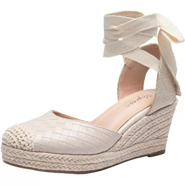 Vepose Womens 882 Rome Open Toe Espadrilles Platform Wedge SandalsClosed Toe886nude