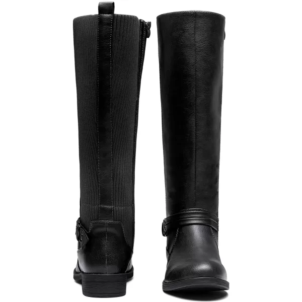 Vepose Womens 955 Comfort Tall Knitted Riding Knee High BootsKnitting Boots955black