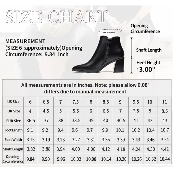 Vepose Womens 9631 Chunky Heel Ankle Boots Pointed Toe Block Heeled Chelsea Bootieswith Side ZipperChunky Chelsea9631black