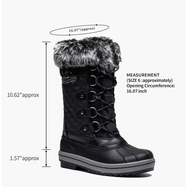 Vepose Womens 974A Snow Boots Fashion Waterproof Comfortable Mid Calf BootsFashion975ablack