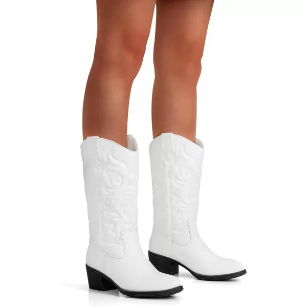 Vepose Womens 9801 Cowboy Knee High Cowgirl Boots for WomenVintage Cowboy9801white