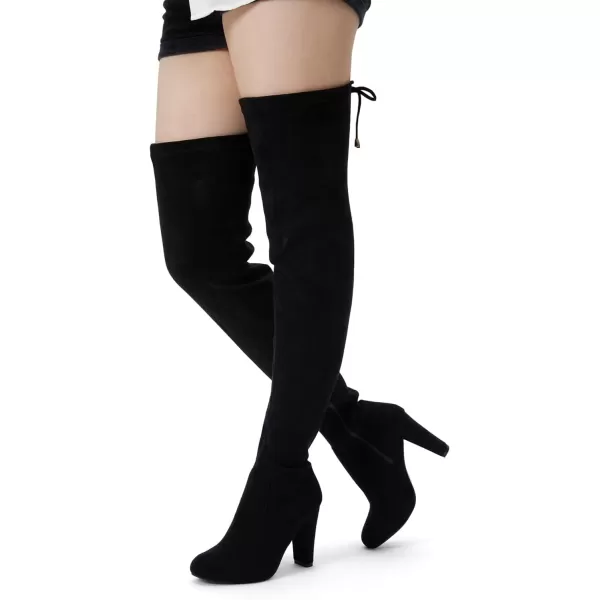 Vepose Womens 992 Thigh High Over The Knee Boots Suede Long Boot with Inner ZipperLong Boots993black