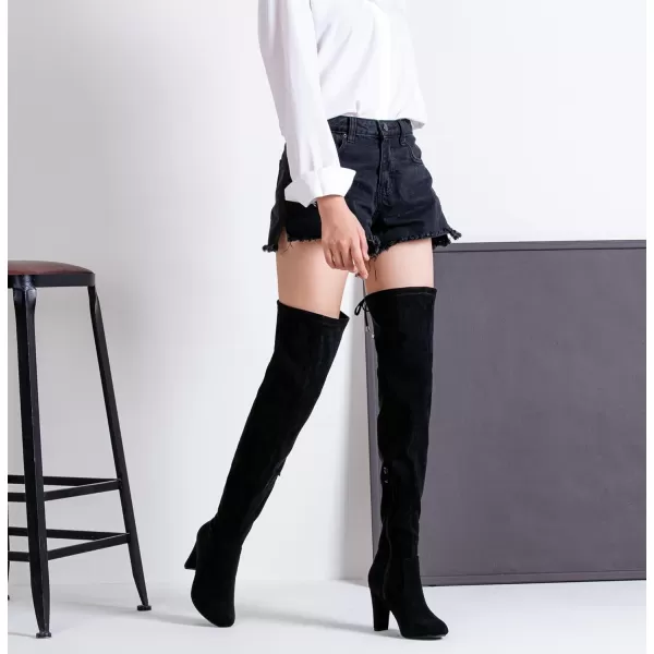 Vepose Womens 992 Thigh High Over The Knee Boots Suede Long Boot with Inner ZipperLong Boots993black