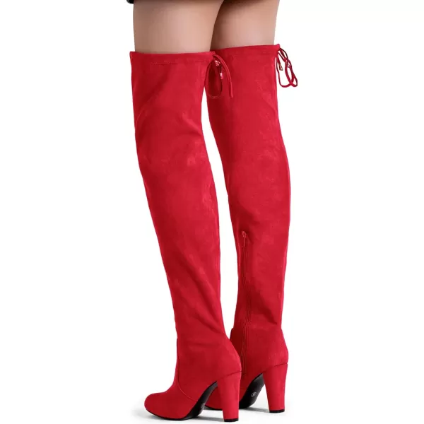 Vepose Womens 992 Thigh High Over The Knee Boots Suede Long Boot with Inner ZipperLong Boots993red